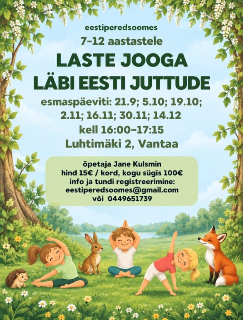 Laste jooga läbi Eesti juttude   7-12 -aastastele